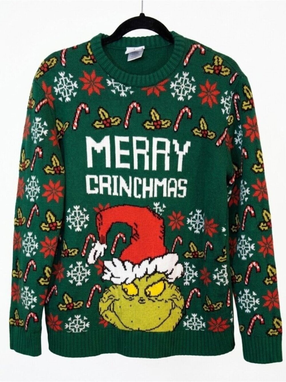 Dr Seuss Grinch Merry Grinchmas Ugly Christmas Sweater Green Mens Size Medium
